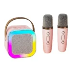 Boxă Portabilă cu 2 Microfoane, Bluetooth, Compatibilă iOS/Android, Sunet de Înaltă Calitate, Ideală pentru Karaoke, 5W - imagine 4