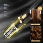 Perie Rotativă cu Uscător HALEY 6 în 1, 1200W, Capete Interșchimbabile, 3 Trepte, Încălzire Rapidă, Protecție Păr, Design Negru - imagine 5
