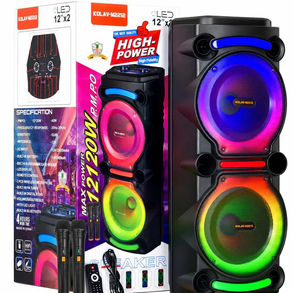 45b2b702-f1f6-466e-9575-1d9e1d3f3b4a_1000x Boxă Portabilă Karaoke Sing-e ZQS8212, 40W, 2 x 12", Microfon Wireless Inclus, Bluetooth, LED RGB, Acumulator 3600mAh, Telecomandă - imagine 1