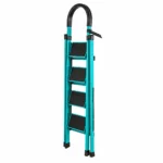 Scara Pliabila cu 4 Trepte Late, At Performance, Metalica, Maxim 150 Kg, Picioare Antialunecare - imagine 2