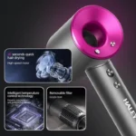 Uscator de Par Profesional HALEY HY-4009 – Putere Ultra-Ridicata de 1600W, Tehnologie cu Ionizare, Functionare Silentioasa si Control Avansat al Temperaturii - imagine 4