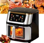 Friteuză cu Aer Cald 10L AT PERFORMANCE® – 2400W, Display Digital Touch, 8 Programe, cu Geam, Neagră + CADOU 100 Hârtii de Copt - imagine 5