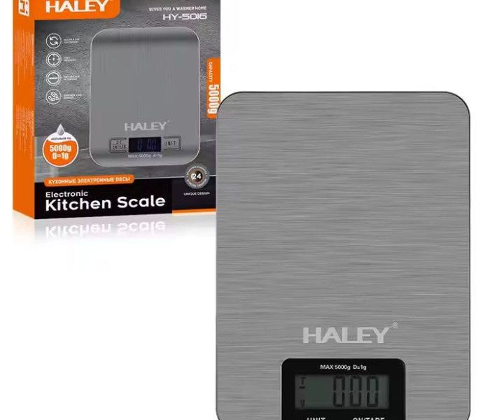 Cântar Electronic HALEY, 5000G, din Oțel Inoxidabil Design Portabill, Argintiu