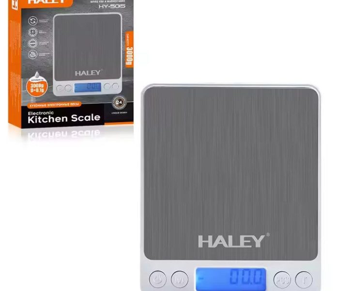 Cantar Digital HALEY de Bucatarie, 3000G, din Otel Inoxidabil, Argintiu